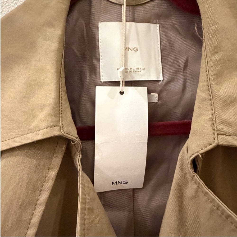 Mango MNG- khaki olive muted green trench coat jacket - Picture 7 of 7